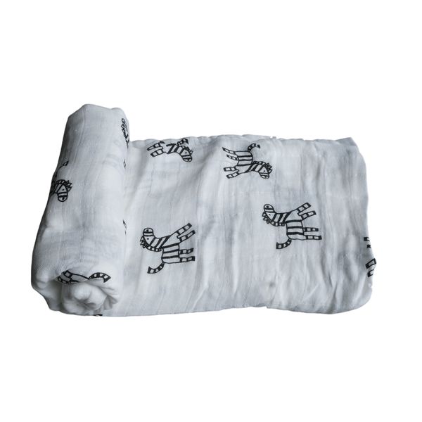 Soft Organic Muslin Receiving Blanket - Zebra