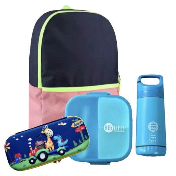 Kids backpack, pencil case, water bottle and lunch box Set