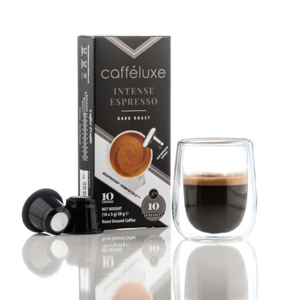 Caffeluxe Nespresso Compatible Intense Dark Roast Coffee Capsules | 10 Box