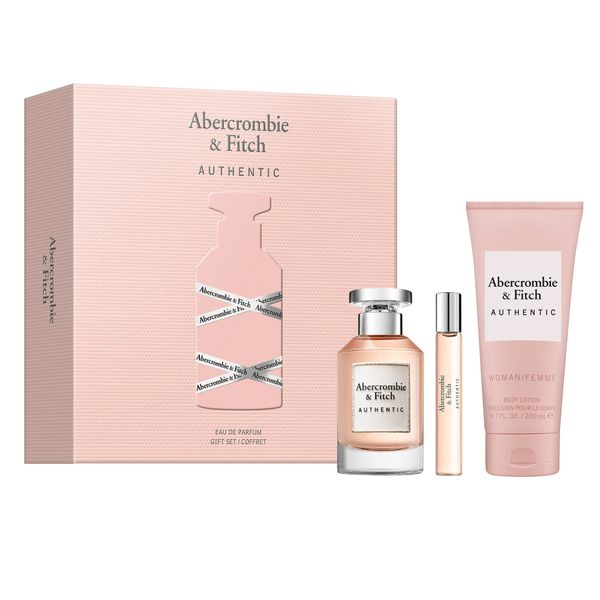 A&amp;F Gift Set Authentic Woman 3 Piece 100ml+15ml+200ml Body Lotion