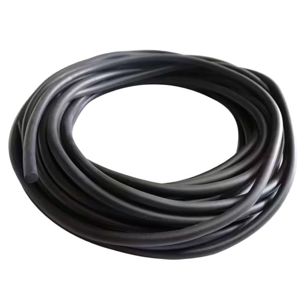 Tool DIY Black Fluorine Round Rubber Sealing Strip (5m x 1cm)