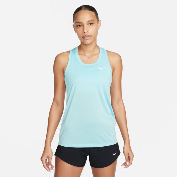 Nike Women's Dri-FIT Racerback Tank - Ocean Bliss/White