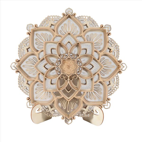 Led Night Light Modern Wall Decor With Usb Ports Elegant Wood Mandala