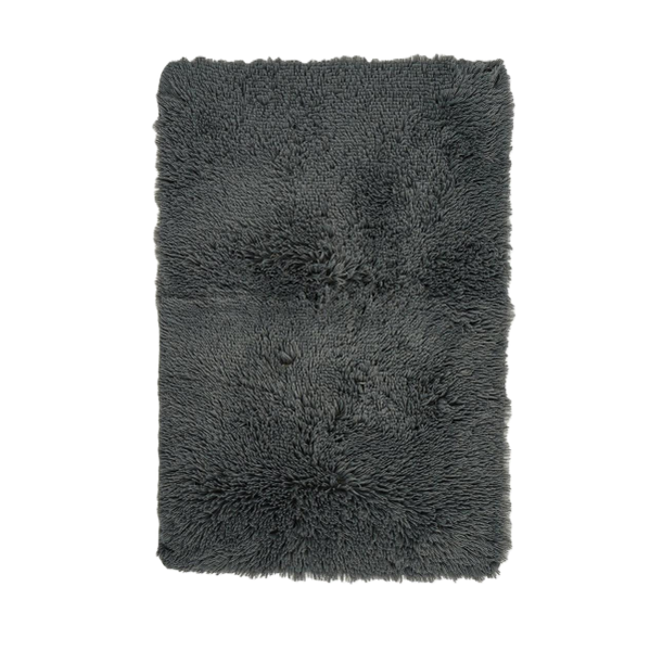 Kitro Lapland Charcoal Polyester Rectangular Bath Rug 60 x 90 cm