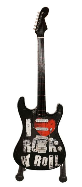 Ornamental Mini Wooden Guitar - Rock n Roll 7xm x 24cm