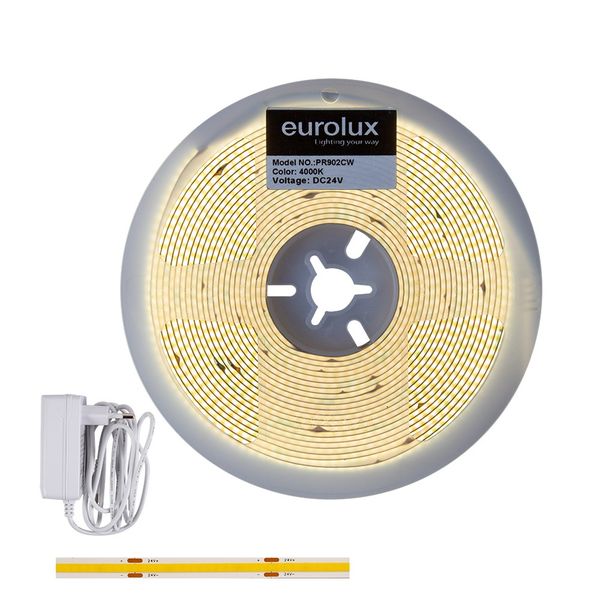 Eurolux - Seamless 24V COB Strip Light Warm White 4000K