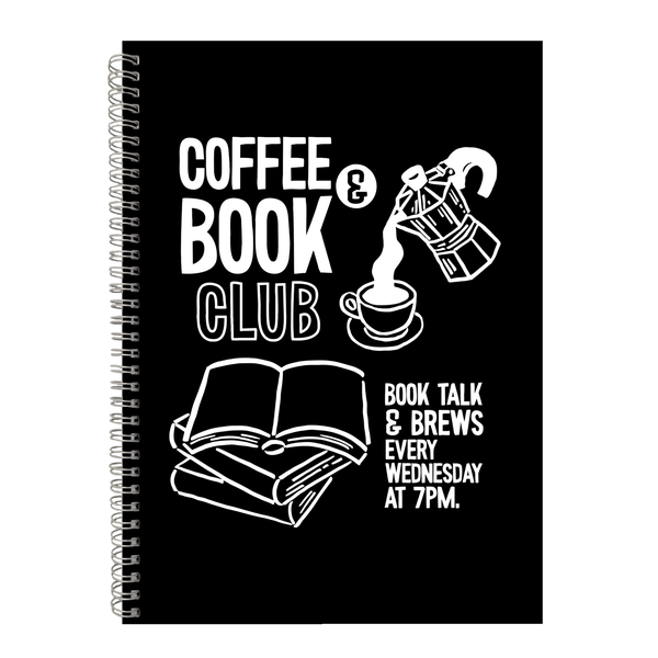 Coffee Book Club Writing Notepad Gift Idea for Book Readers A4 Notebook 402