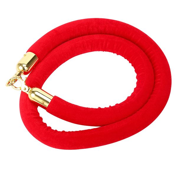 Red Velvet Stanchion Rope - Gold Clip