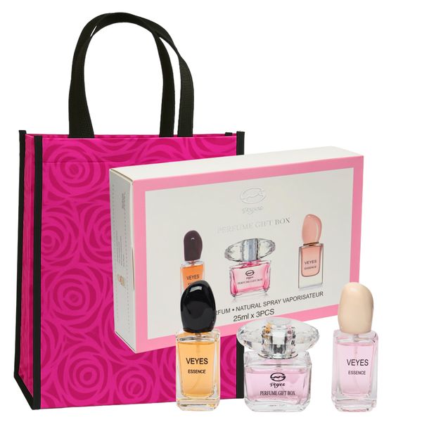 Veyes Essence Fragrance Set for Women - 3 × 25ml EDT with Gift Bag Combo