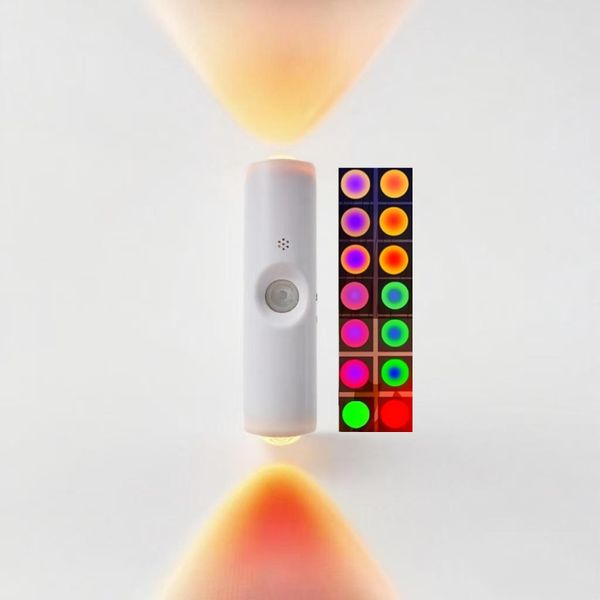 Licer LED Motion Sensor Wall Light Double-head RGB Dimming Ambient Light
