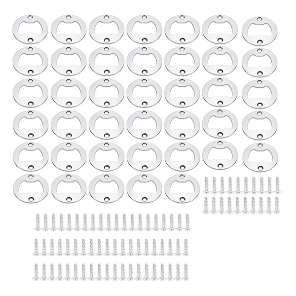 40Pcs Bottle Opener Part With Screws Round Beer Opener