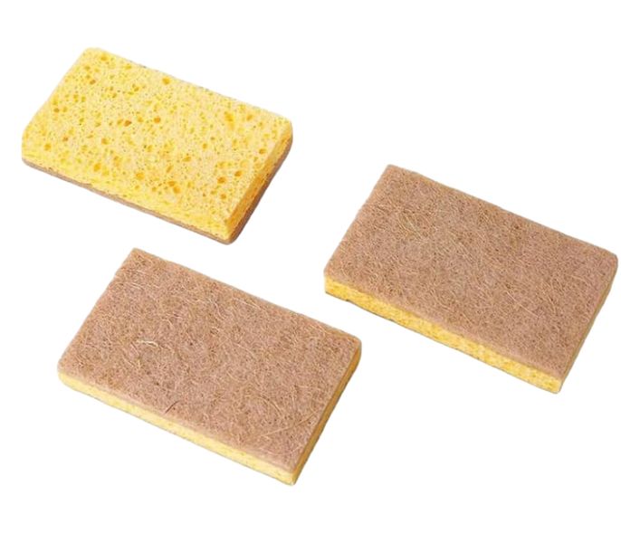 3 Pieces 100% Natural Coconut Coir &amp; Cellulose Kitchen Cleaning Pads