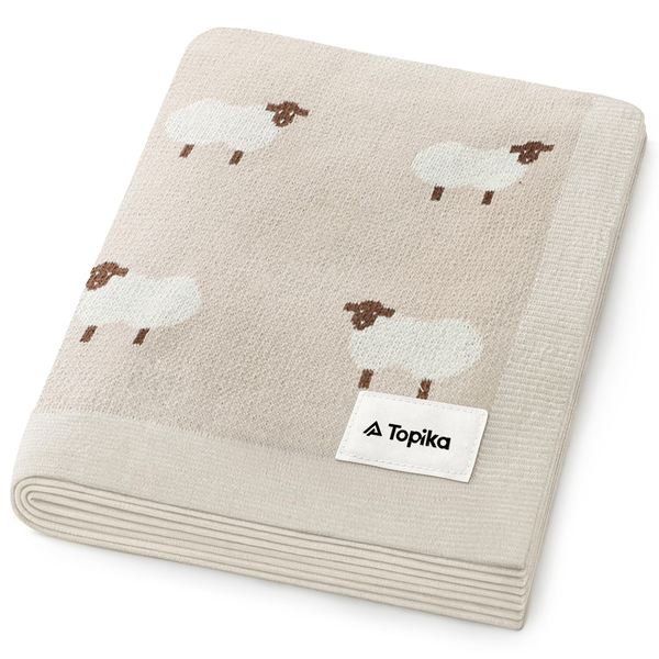 Topika Baby Swaddle Blanket Cotton Knit for Newborns &amp; Infants, 100x80cm