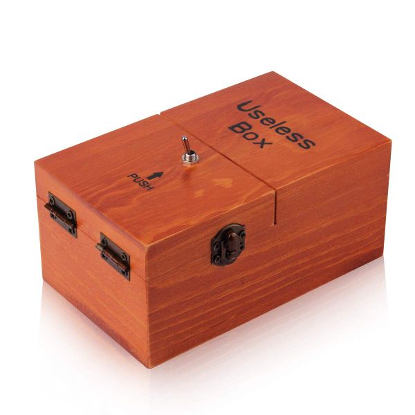 Funny Toy Wooden Turns Itself Off Useless Box Party Toys Kids Creative Gift