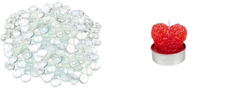 Bulk Pack x 4 Pebbles Water Gems Plus Free Candle Heart in a tin holder