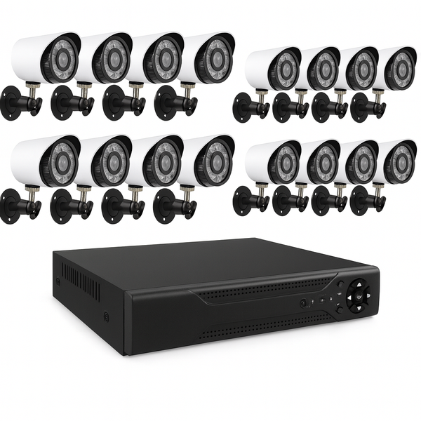 16CH 4K AHD DVR Kit - Wired Surveillance, 8MP Cameras