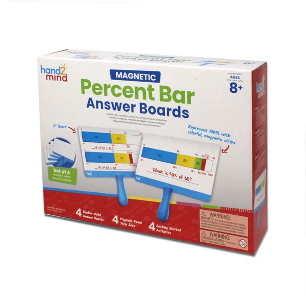 Greenbean Magnetic Percent Bar Answer Boards: Set of 4