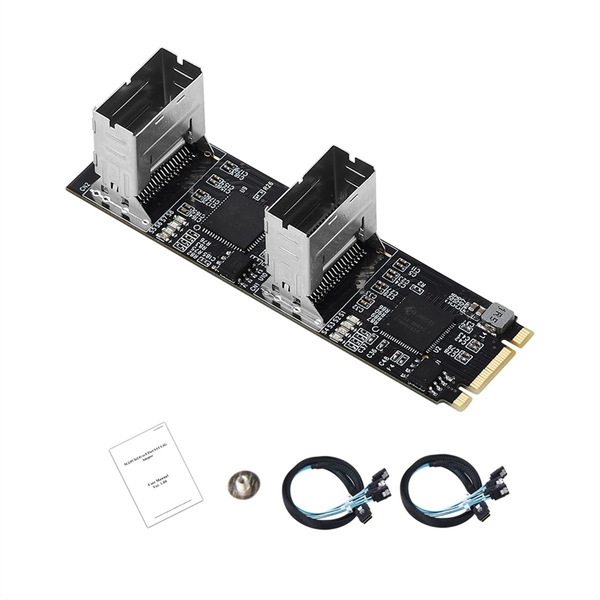 IOCREST M.2 PCIe3.0 to 8 Ports SATA 6G Multiplier Controller Card