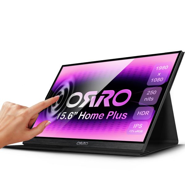ORRO Home Plus 15.6" Full HD Touch Portable Monitor - USB-C, HDR, FHD, 1080P