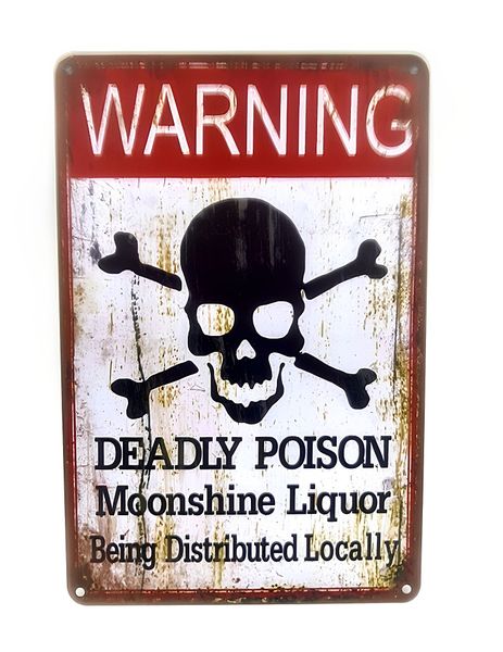 Warning Deadly Poison Vintage Style Metal Sign for Café Bar Pub Wall Décor