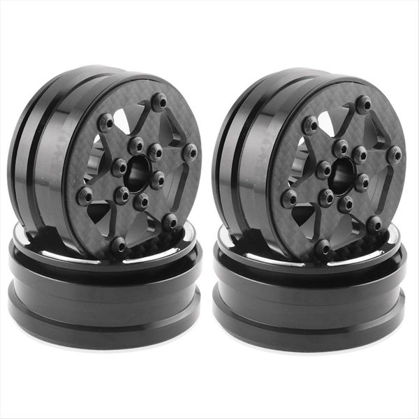 4Pcs Carbon Fiber 1 9Inch Beadlock Wheel Rim Wheel Hub E