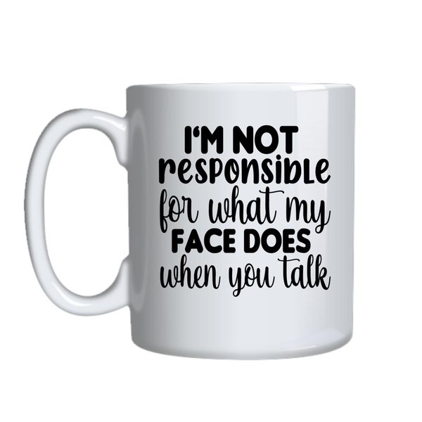 Face Talk Coffee Mugs for Him Her with Words Graphic Cups Design Present050