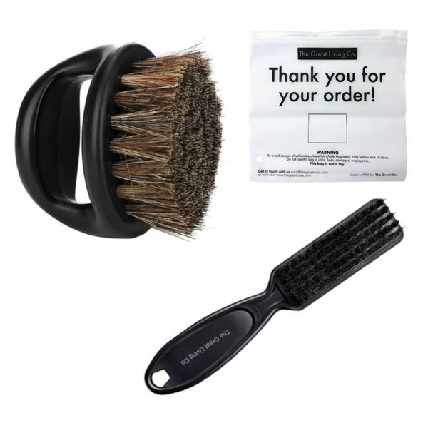 Beard Brush Horse Hair &amp; Multipurpose Hair Styling Brush with Zipper Bag