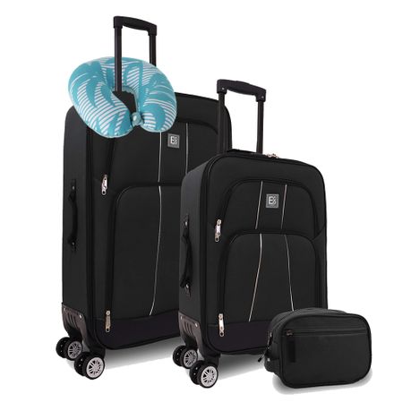 Seville 3 Piece Luggage Set with Neck Pillow Black 55cm 75cm Shop Today. Get it Tomorrow takealot