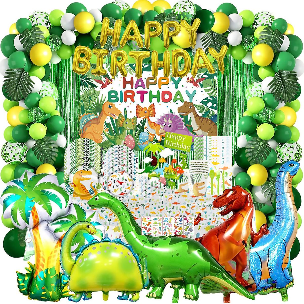 Dinosaur Birthday Party Decorations Packs Balloons 226 Pieces