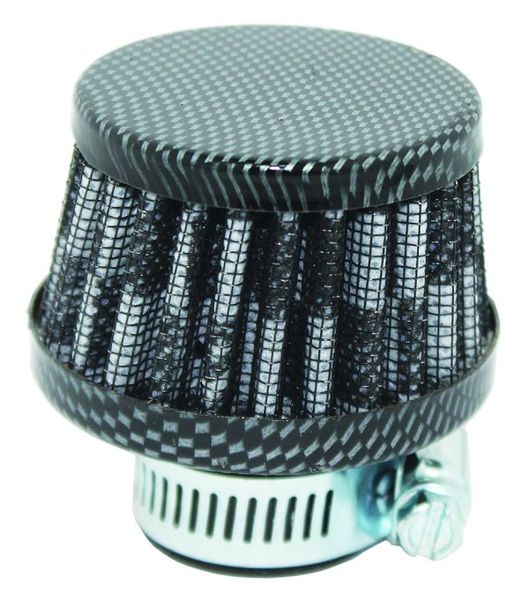 Carbon Look, Breather Filter, Crankcase Vent Filter, Universal, 25mm Neck
