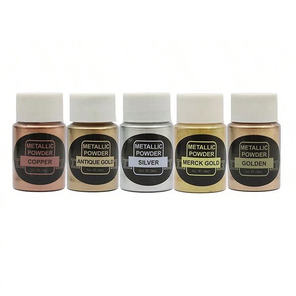 5 Jars Metallic Mica Pigment Powder Dye for Epoxy Resin