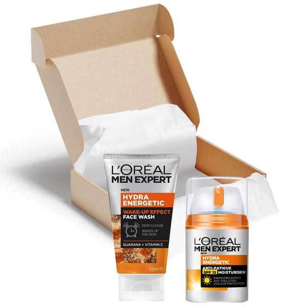 LOreal Men Expert Hydra Energetic Moisturizer &amp; Face Wash - 2 Piece Bundle