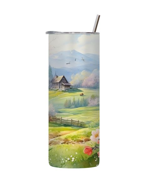 Pink Tree 20 Oz Tumbler with Lid and Straw Easter Graphic Design Present091