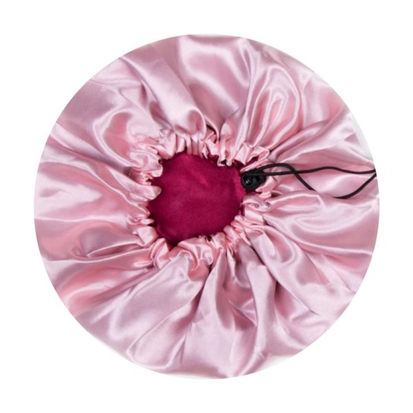 Kiddies Pink Adjustable and Reversible Duchess Satin Bonnet