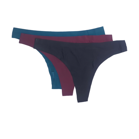 Women - Purple - Emerald & Black Polyester - 3-Pack Thongs, Shop Today.  Get it Tomorrow!