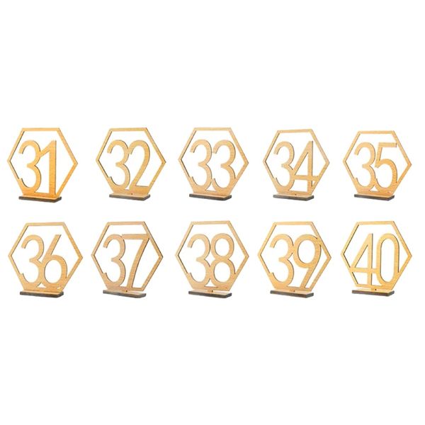 Decor Party 31-40 Wooden Double Sided Table Numbers - 11cm