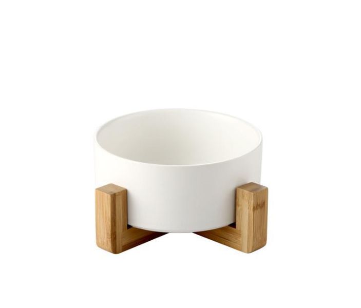 Ceramic Food and Water Bowl - White
