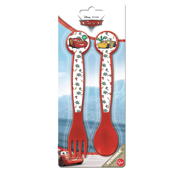 Cars 2 Piece Cutlery Set - Spoon and Fork
