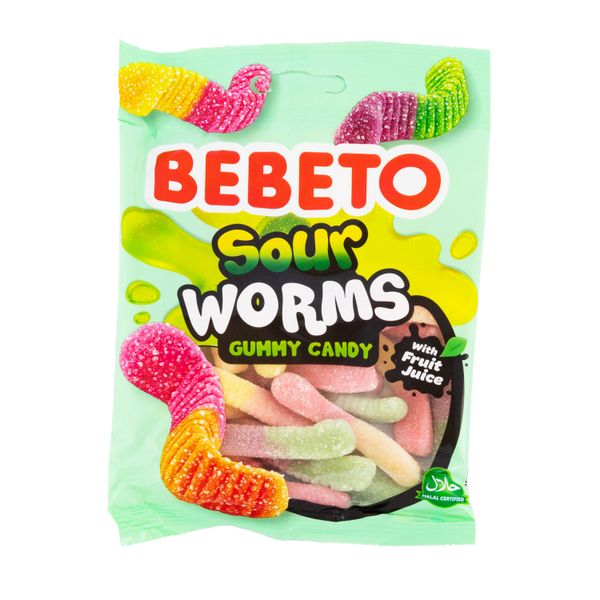 Bebeto - Sour Worms 12 X 80 g