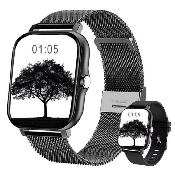 Premium Men's Square Smartwatch 1.83" Dual Strap Android &amp; iOS Compatible