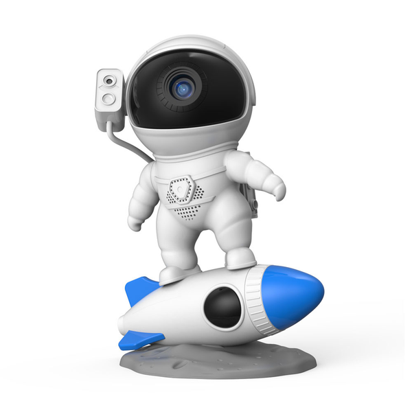 Rocket Astronaut Galaxy Projector Night Light with 12 Scene Pieces for Kids