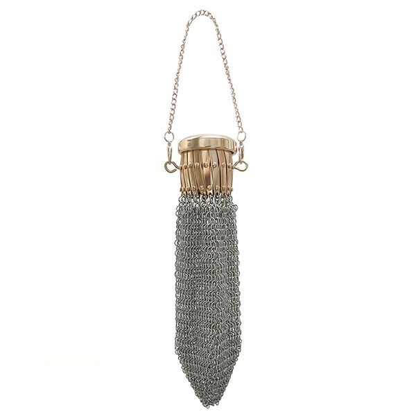 Handmade 1920's English Vintage Coin Purse, Chain Metal Mesh Wallet