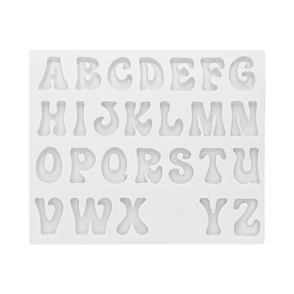 Alphabet Letter Silicone Mold for Cake &amp; Chocolate Decorating - White