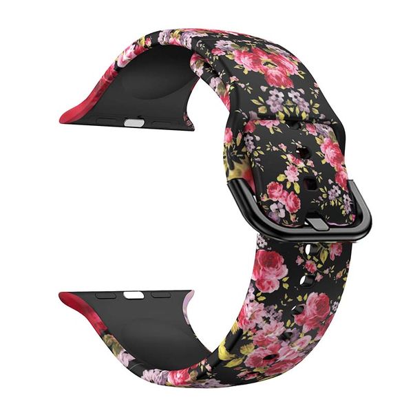 Silicone Strap for Apple Watch 42/44/45mm-Floral Print