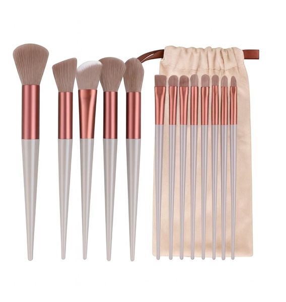 13 Piece Soft Fluffy Professional Makeup Brush Set With Bag &amp; Beauty Sponge