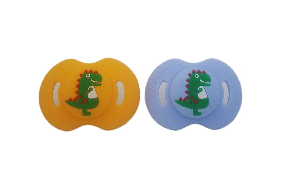 Funny Dummy Pacifiers For Babies 2 Pack Silicone TRex Design Shop