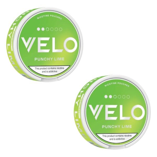 Velo Slim Nicotine Pouches - Punchy Lime 8mg - 2 Pack (40 Pouches)