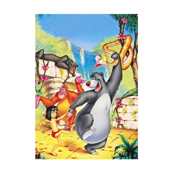 Baloo Choking Kaa with Mowgli - A1 poster