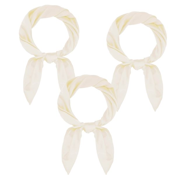 Glossy Satin Square Bandana, Hair Neck Wrap Scarf Handkerchief - 3 Piece