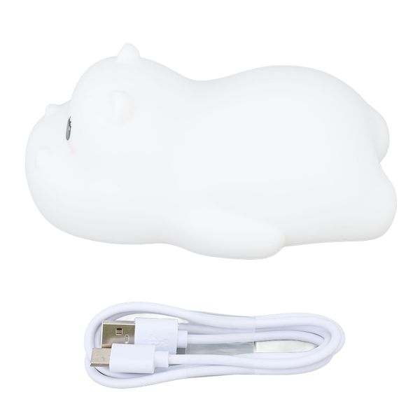 Rechargeable Cute Hippo Silicone Night Light for Kids